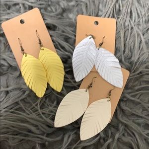 Faux leather earrings! All 3 for $15